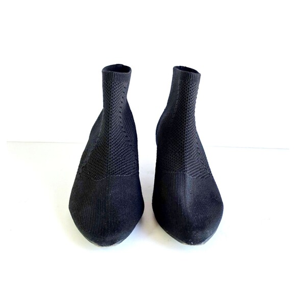 EILEEN FISHER Women's Black Purl Recycled Stretch Knit Sock Booties Sz 7.5 - Picture 6 of 13